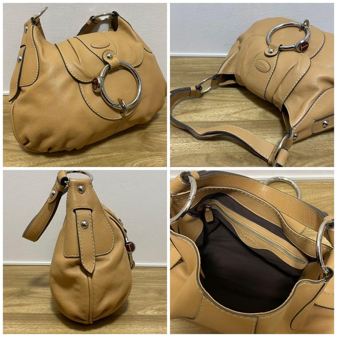 《美品》TOD’S （トッズ）レザー ショルダーバッグ ライトブラウン