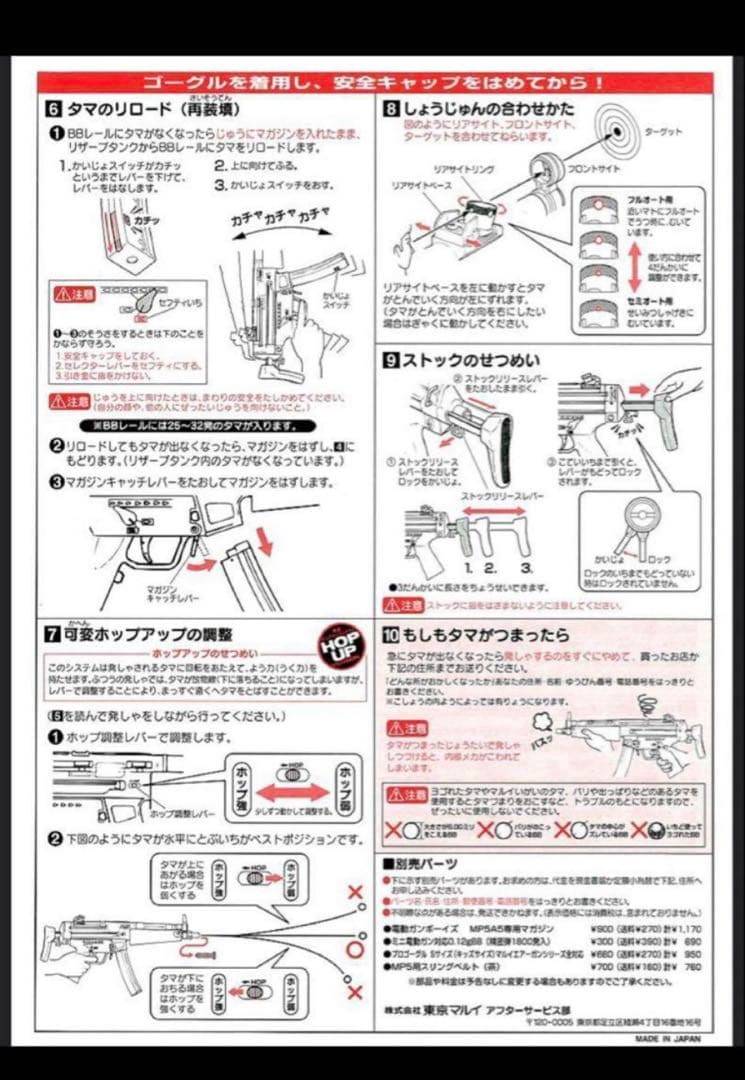 東京マルイ カスタム品 H&K MP5A5 電動ガン 金属ピニオンギア 軽量化