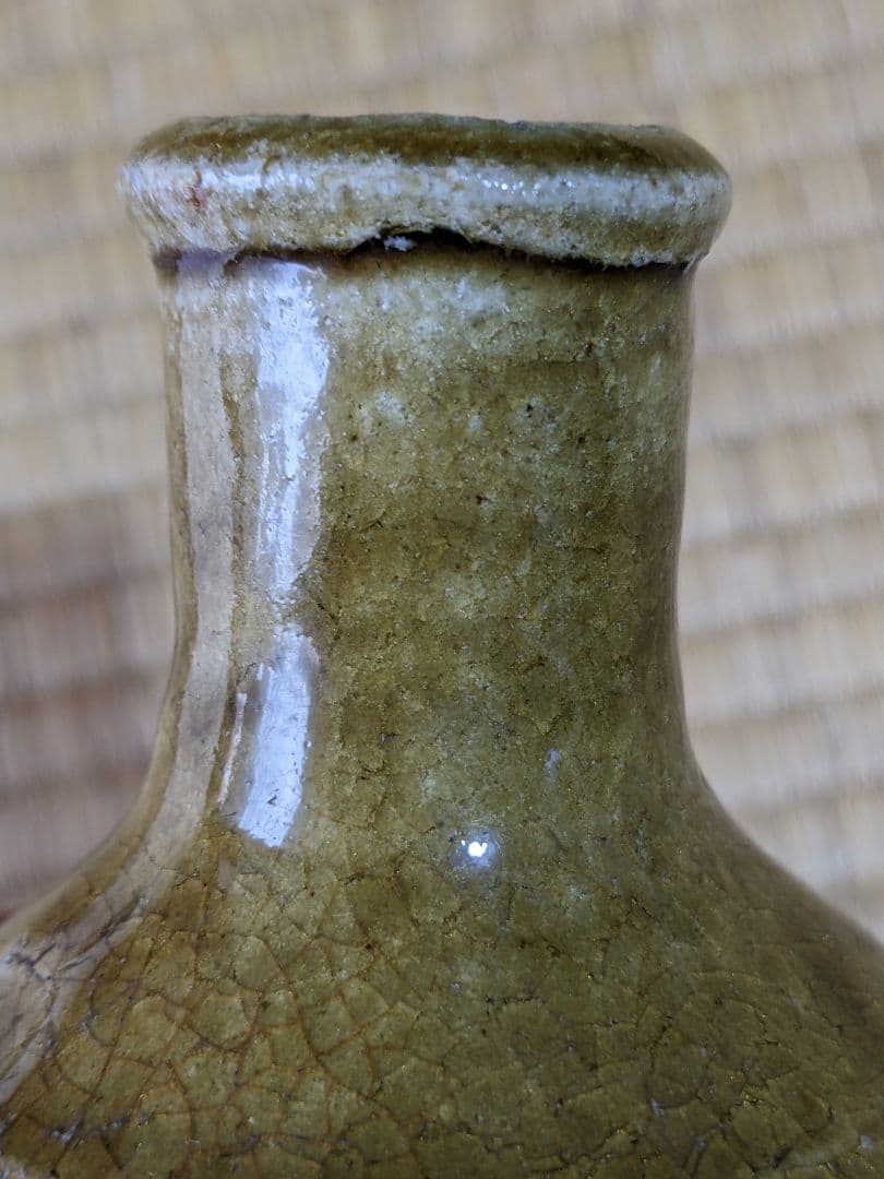 ♢古瀬戸 酒器 灰釉徳利 江戸時代初期〜桃山時代 一輪挿し 花器 骨董品