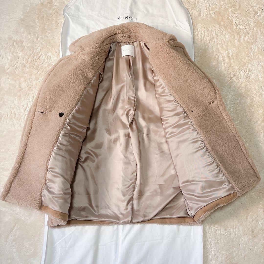 未使用に近い CINOH 2024AW ボア ミドルコート ベージュ 36 - メルカリ