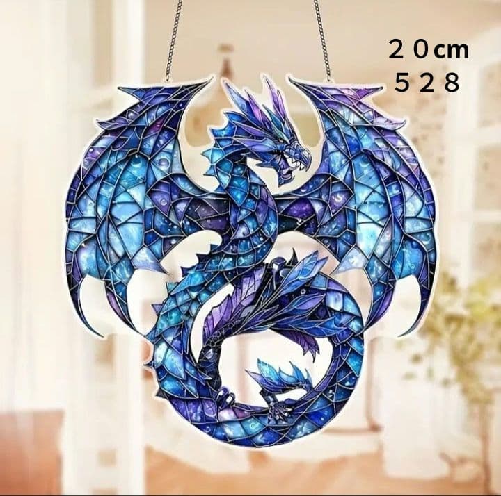 528 ブルードラゴン 20cmアクリルサンキャッチャー - メルカリ