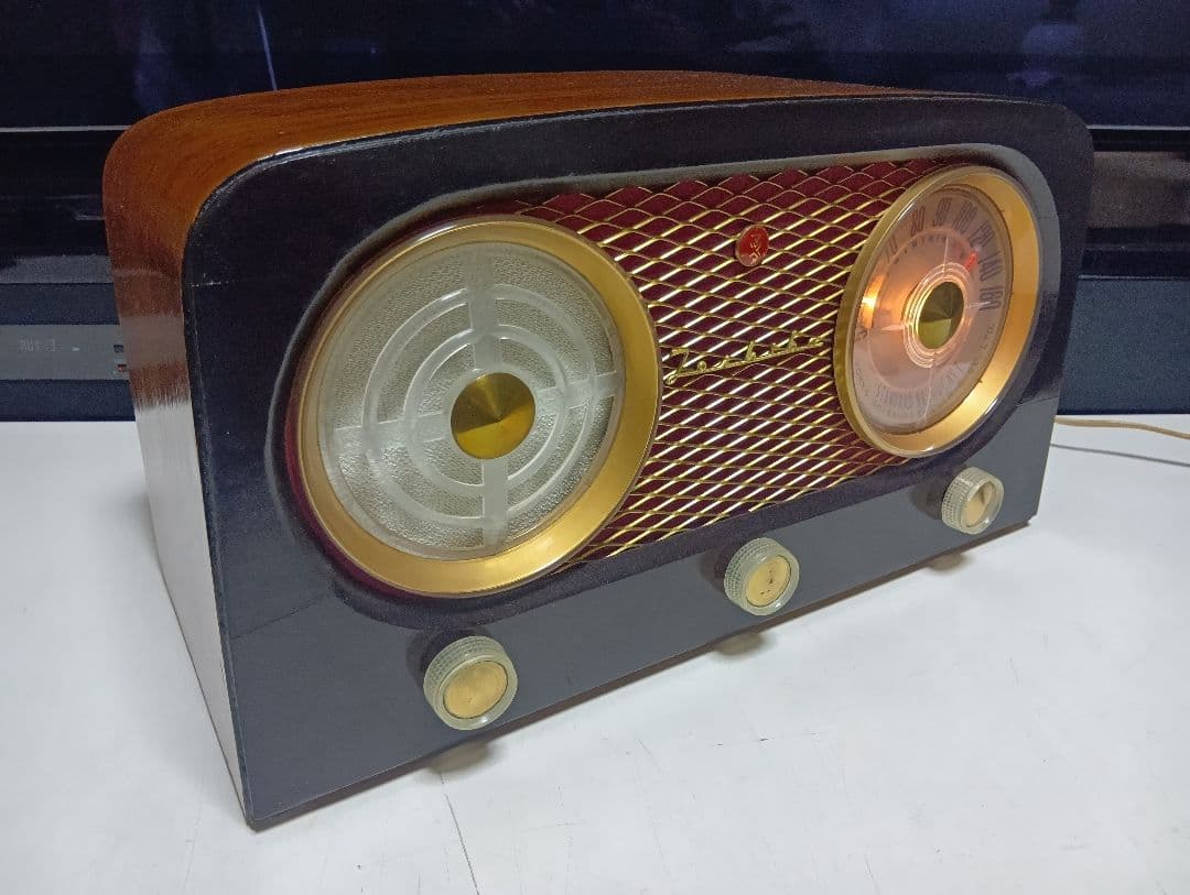 希少　デザイン　マツダ　東芝　513F　真空管　ラジオ　整備済み TOSHIBA（東芝） ヴィンテージ 昭和レトロ 真空管ラジオ マツダラジオ