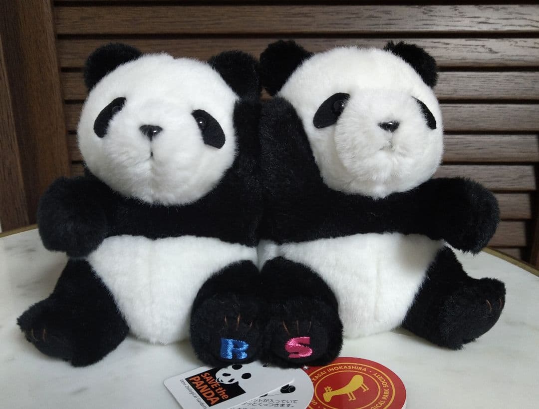 上野動物園パンダ・タグ付リーリー、シンシンぬいぐるみ・上野动物园