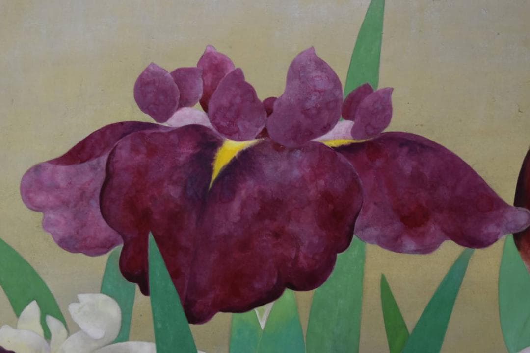 真作】曲子光男/花菖蒲図/大横物/掛軸/名家伝来/AA-229 - メルカリ