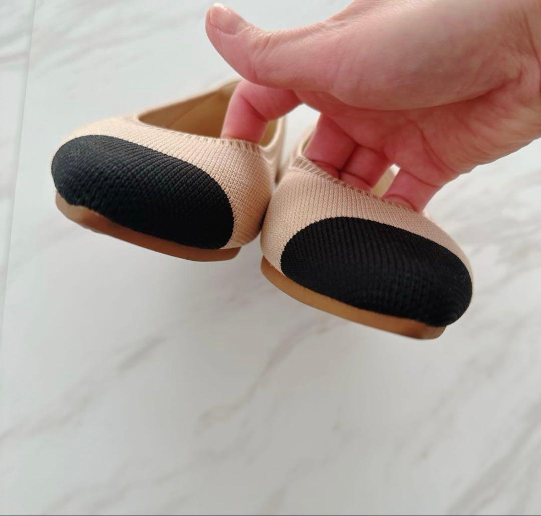 VIVAIA 38 24cm ニットパンプス バイカラー ベージュ ビバイア - メルカリ