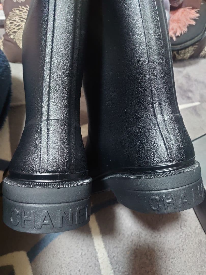 遊活のHANA様専用☆新品シャネルラバーブーツ長靴レインブーツブラック