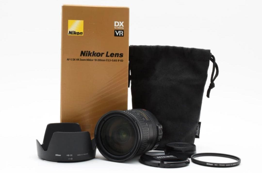 極美品 AF-S DX Nikkor 18-200mm F3.5-5.6G VR Nikon AF-S DX NIKKOR 18-200mm f/3.5-5.6G ED VR