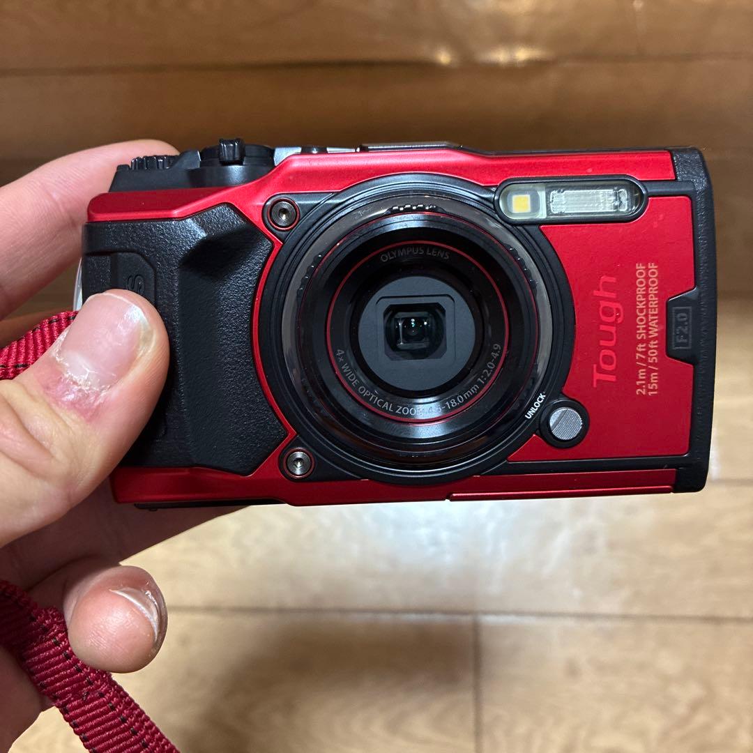 Tough デジタルカメラ レッド 2m防水　tg-6 レンタル] OLYMPUS 防水カメラ STYLUS Tough TG-6 レッド - Rentio