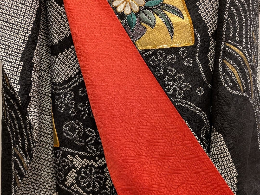 振袖フルセット 身丈157.5裄63.5 総絞り 金銀彩 黒 正絹 逸品 成人式