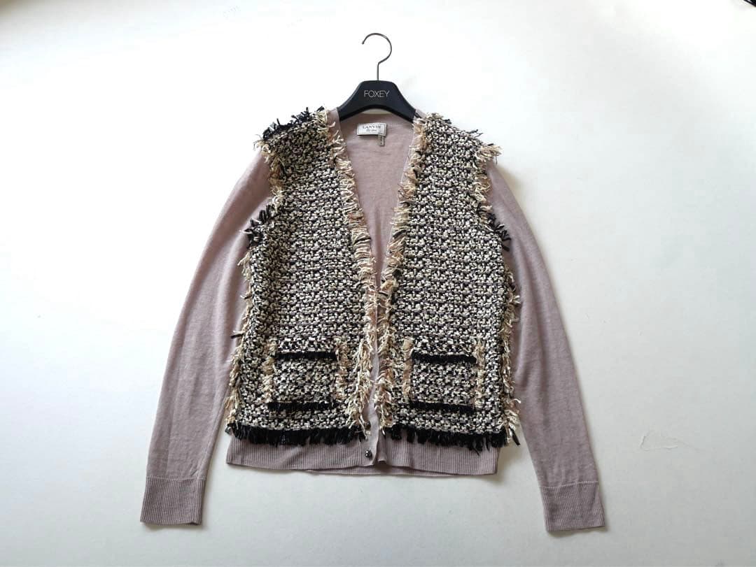 イタリア製 LANVIN ランバン　カーディガン クルーネックニットカーディガン|LANVIN en Bleu | LANVIN en Bleu