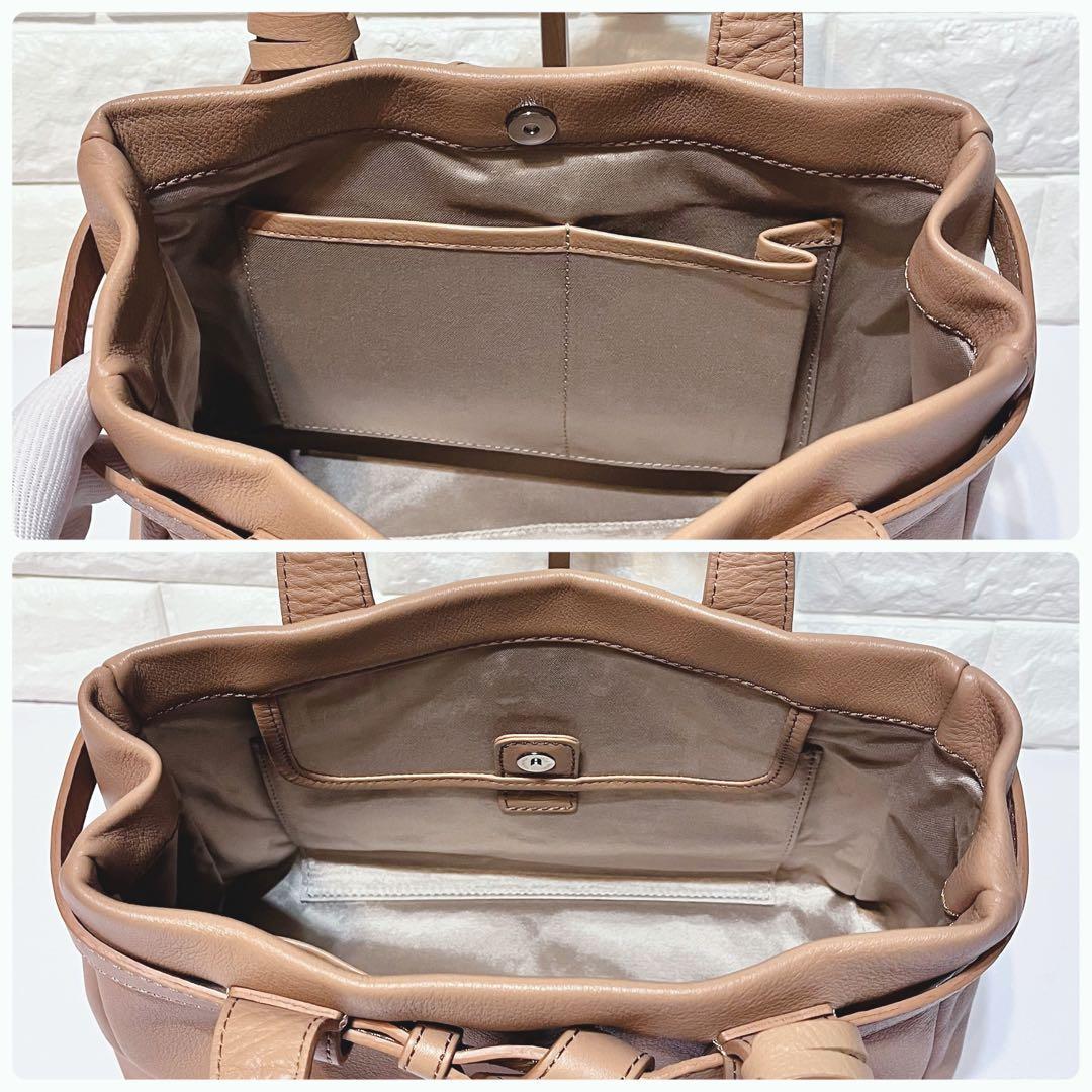 限定色 美品】土屋鞄 レザー ハンドバッグ ミニトート キャメル