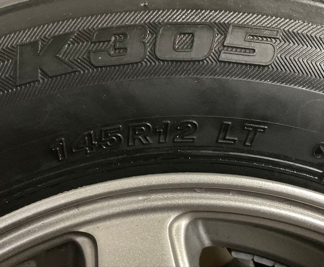 ブリヂストンK305 145 R12 LT タイヤホイール(KーLine)4個組 - タイヤ