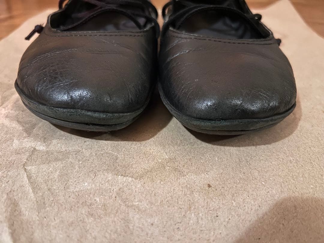 本革バレエシューズ CAMPER39(25.0相当) ライトニナハイカット 黒