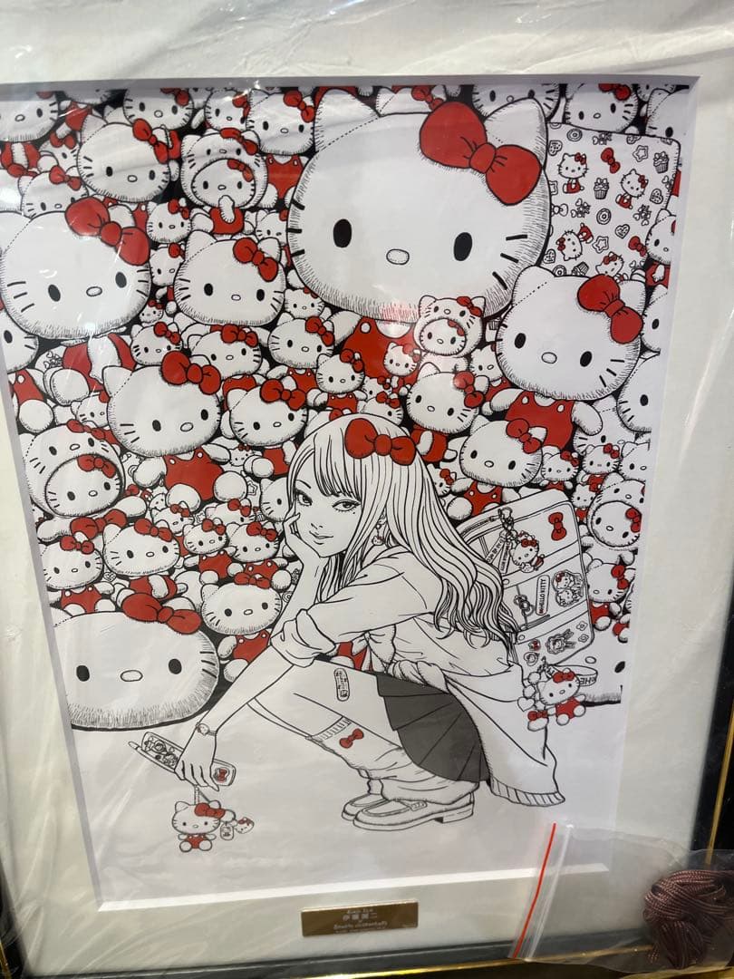 伊藤潤二×サンリオキャラクターズ 複製原画 ギャル富江×ハローキティ