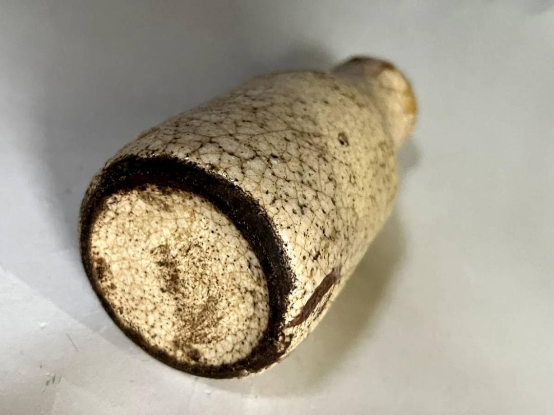 花瓶□古志野 丸紋 桃山期 華入 徳利型 古い花器 唐草 時代物 骨董品