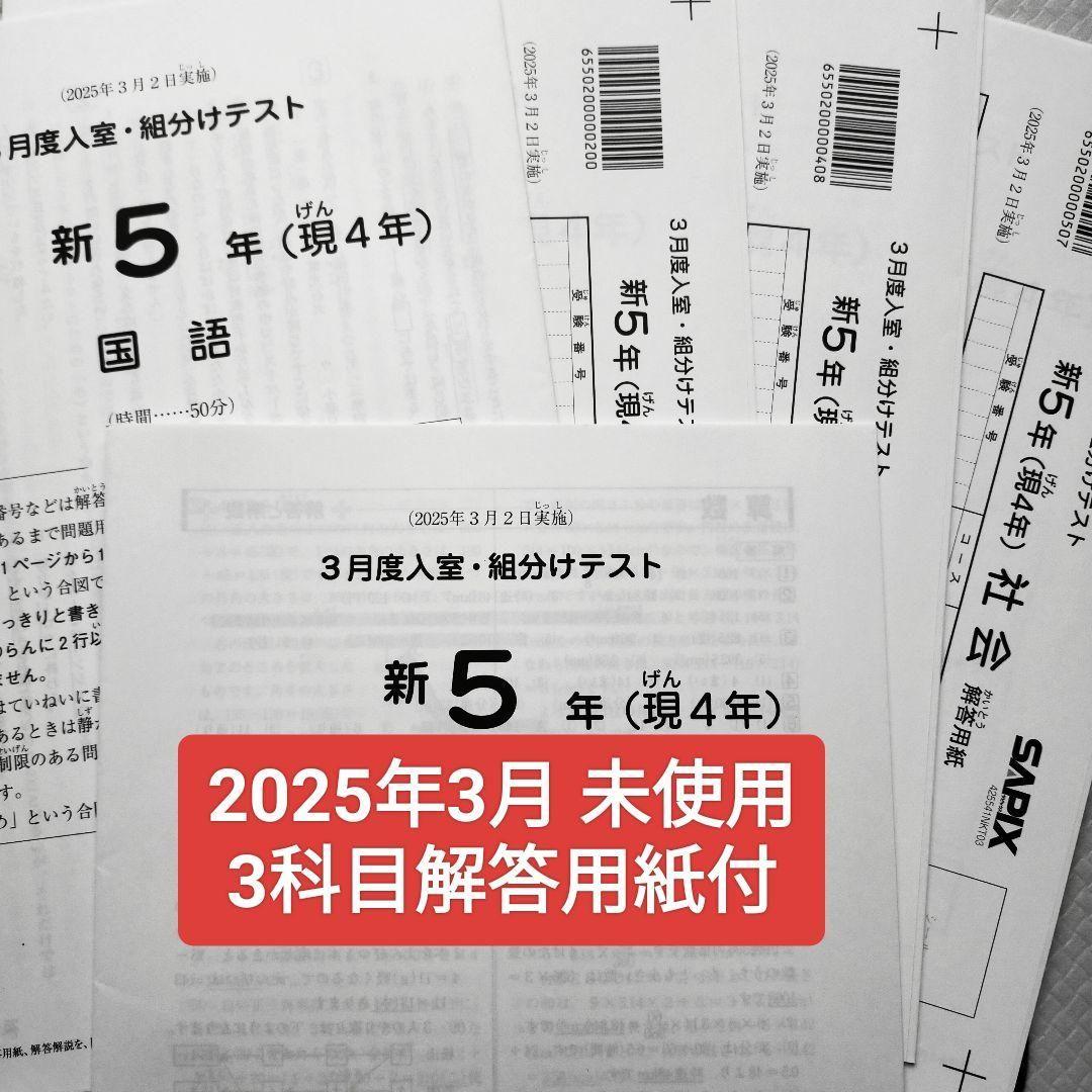 2025年3月 サピックス 新5年 3月度入室組分けテスト 現4年 新小5現小4 SAPIX新5年3月度入室・組分けテストの予想問題 | カテキョウブログ