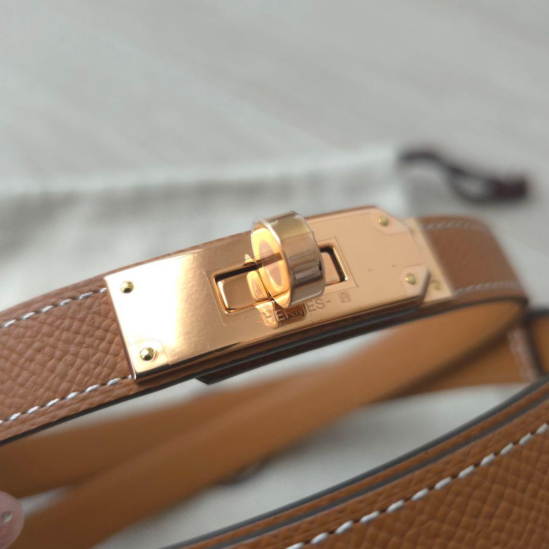 未使用【エルメス】ベルト《ケリー》18　ゴールド　ピンクゴールド金具　B刻印