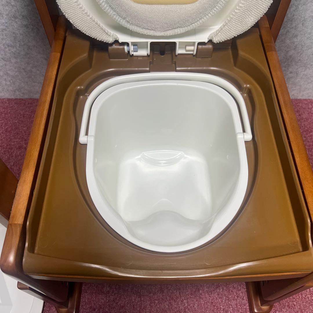 3356］アロン化成 安寿 家具調トイレ 自力6型N ポータブルトイレ