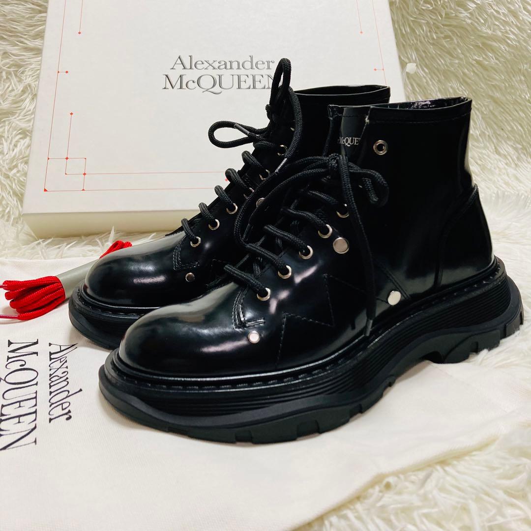 アレキサンダーマックイーン 7ホール レザーブーツ 37 厚底