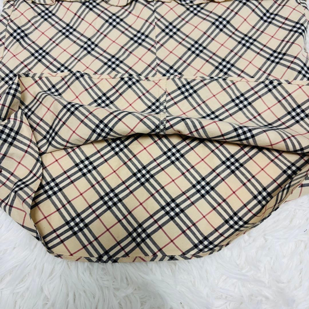 美品 バーバリー ノースリーブ タンクトップ 襟 フリル ノバチェック