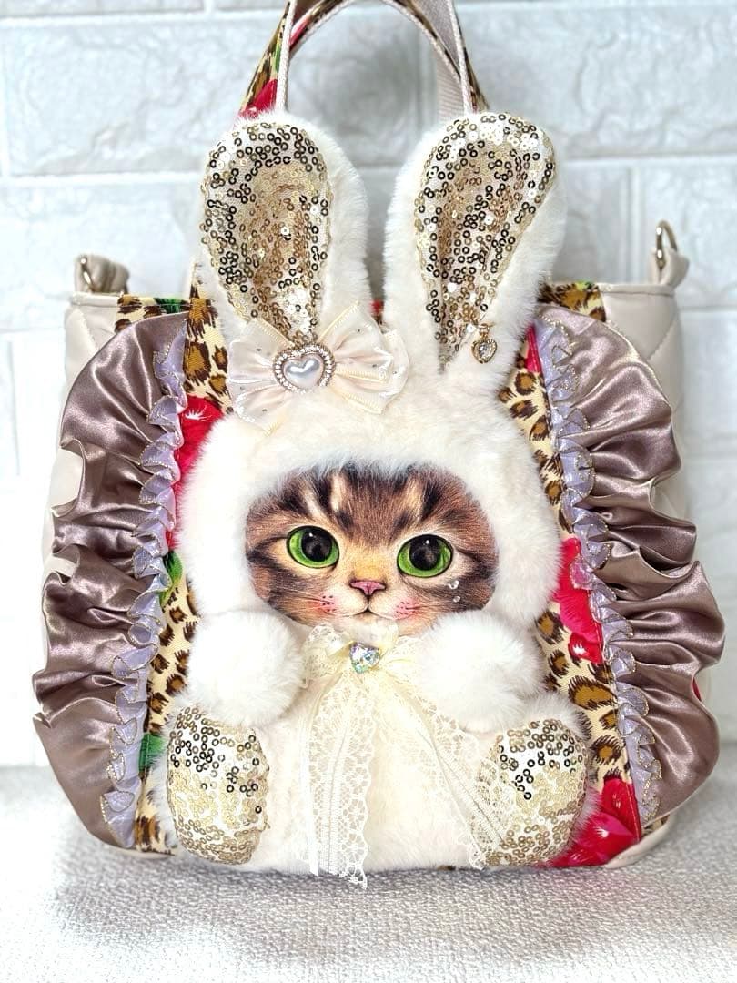 さ*ー様 コヤンイサムチョン　ハンドメイド　フリルトートバッグ　ヒョウ柄　サンダ ゆ*ら様 コヤンイサムチョン☆横長トートバッグ ヒョウ柄＆ボアキルト