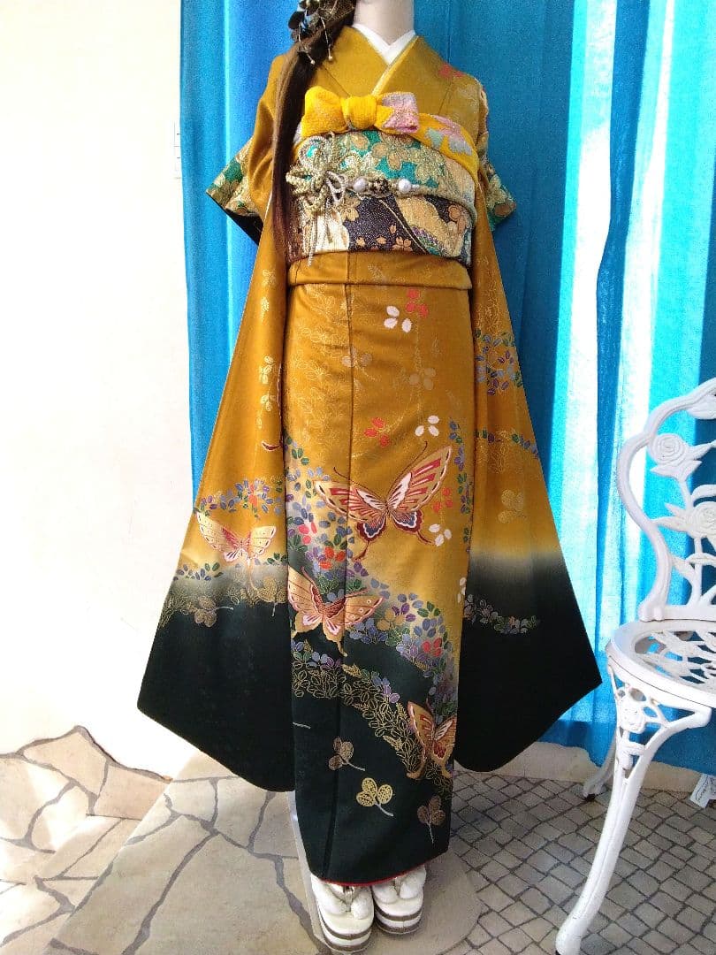 振袖フルセット、正絹振袖、成人式、重ね衿、帯揚げ帯締め、西陣袋帯