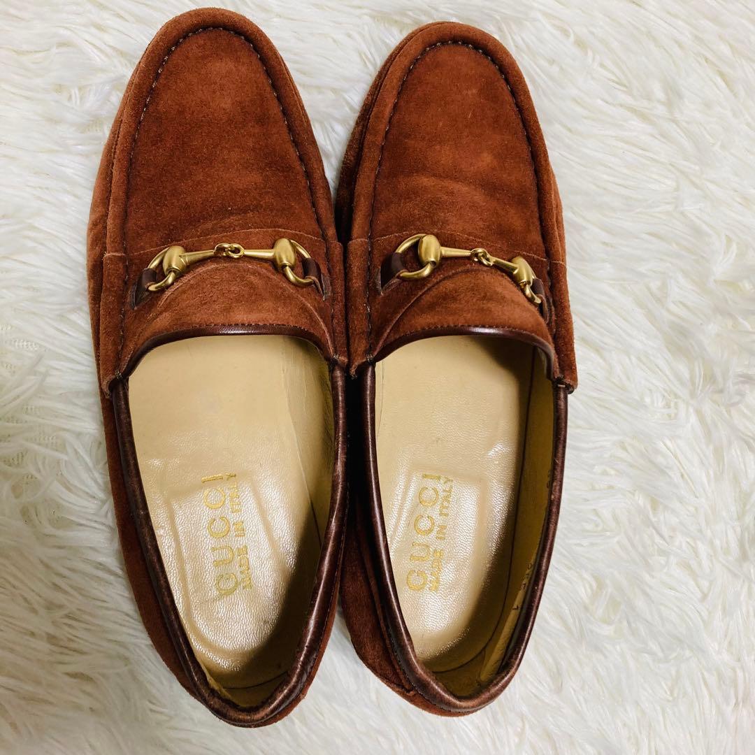 GUCCI グッチ ホースビット スエード ローファー ブラウン 茶色 35 C