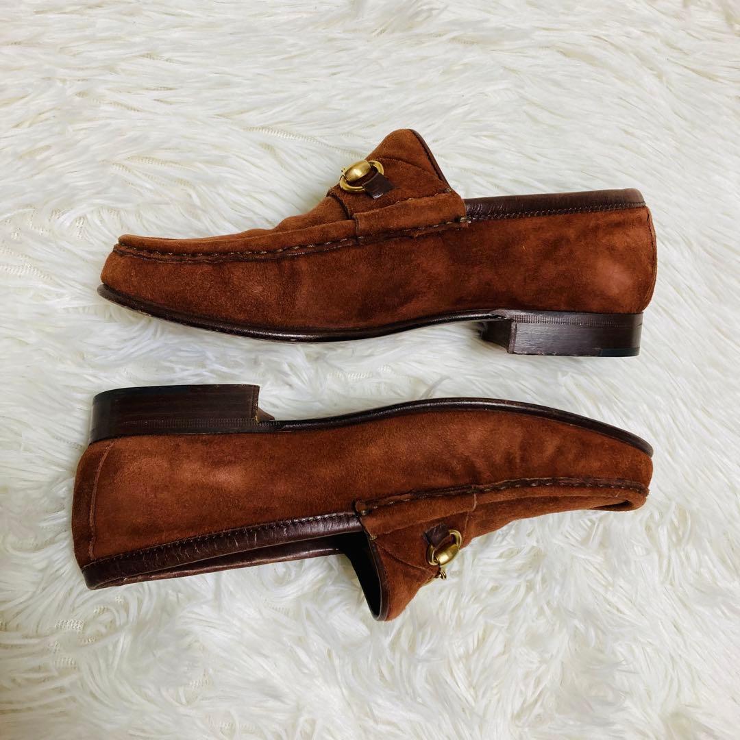 GUCCI グッチ ホースビット スエード ローファー ブラウン 茶色 35 C