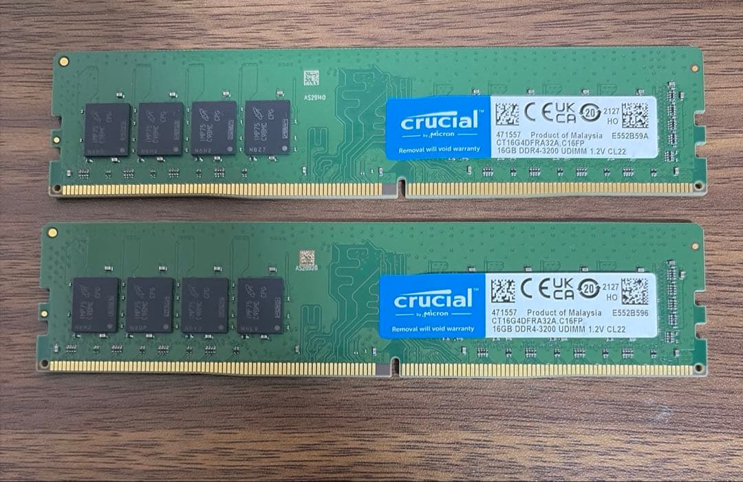 N*1様 Crucial DDR4-3200 16GB*2枚 デスクトップPC用 crucial（クルーシャル） Crucial DDR4デスクトップPC用メモリ 32GB