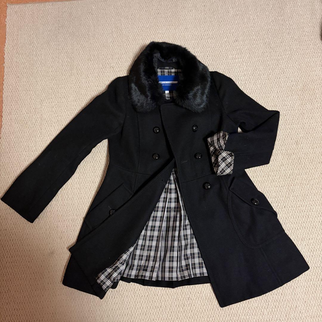 BURBERRY BLUE LABEL ブラックピーコート 38(Mサイズ)