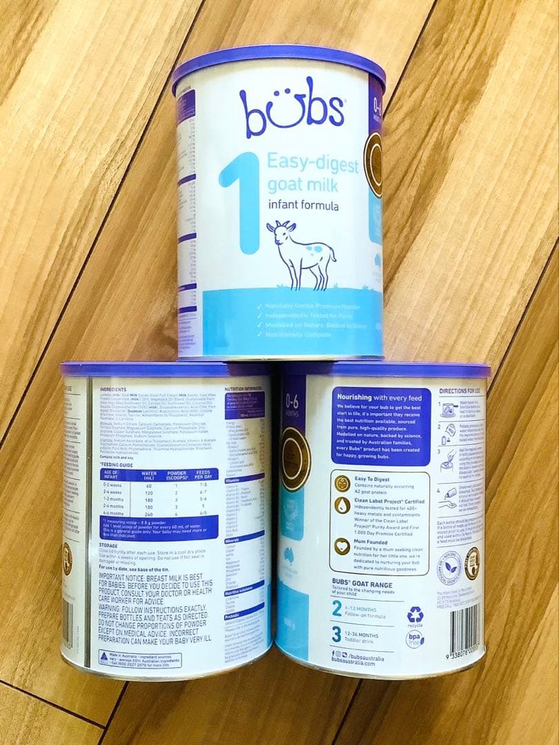 宅急便】bubsバブズ・やぎのA2粉ミルク Step1(生後0日〜6ヶ月)1缶