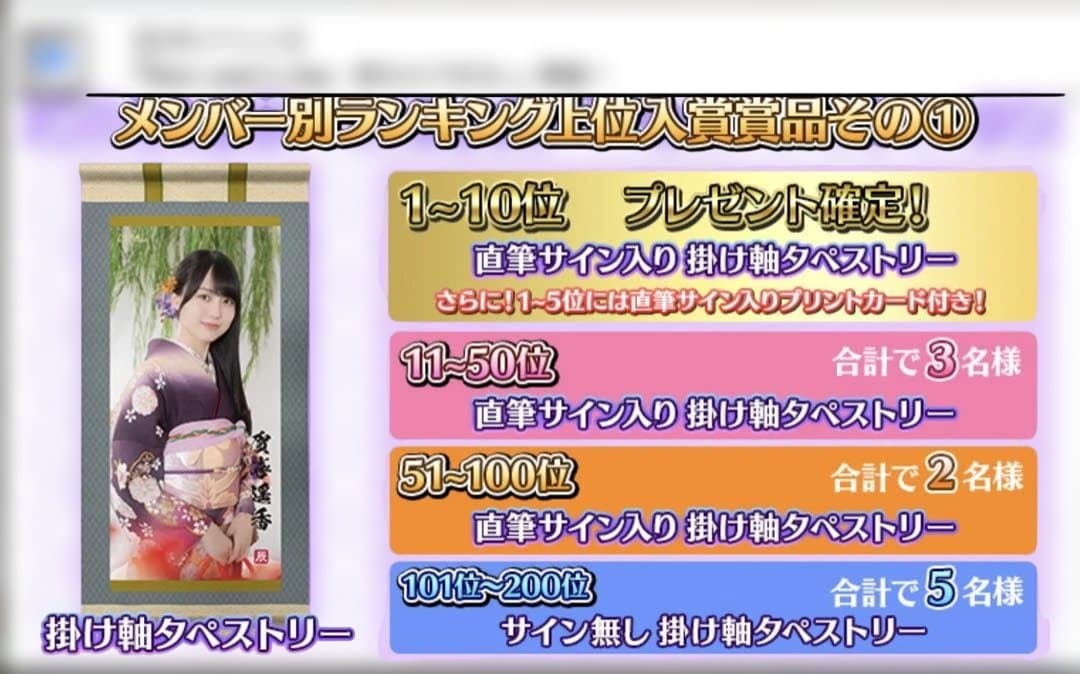 阪口珠美 15名限定 乃木フェス掛け軸タペストリー（直筆サイン入り