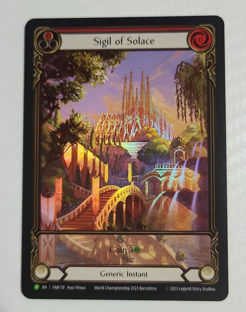Flesh and Blood プロモ Sigil of Solace EN】《Rainbow Foil》[Generic] Sigil of Solace (赤)「P」〔FAB136