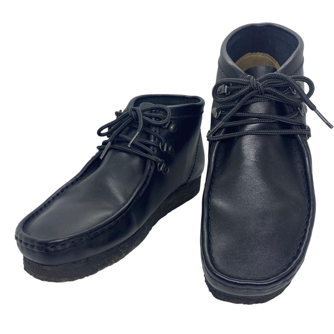 【美品】 Clarks クラークス　ワラビー 26.5cm モカシン 黒 レザー