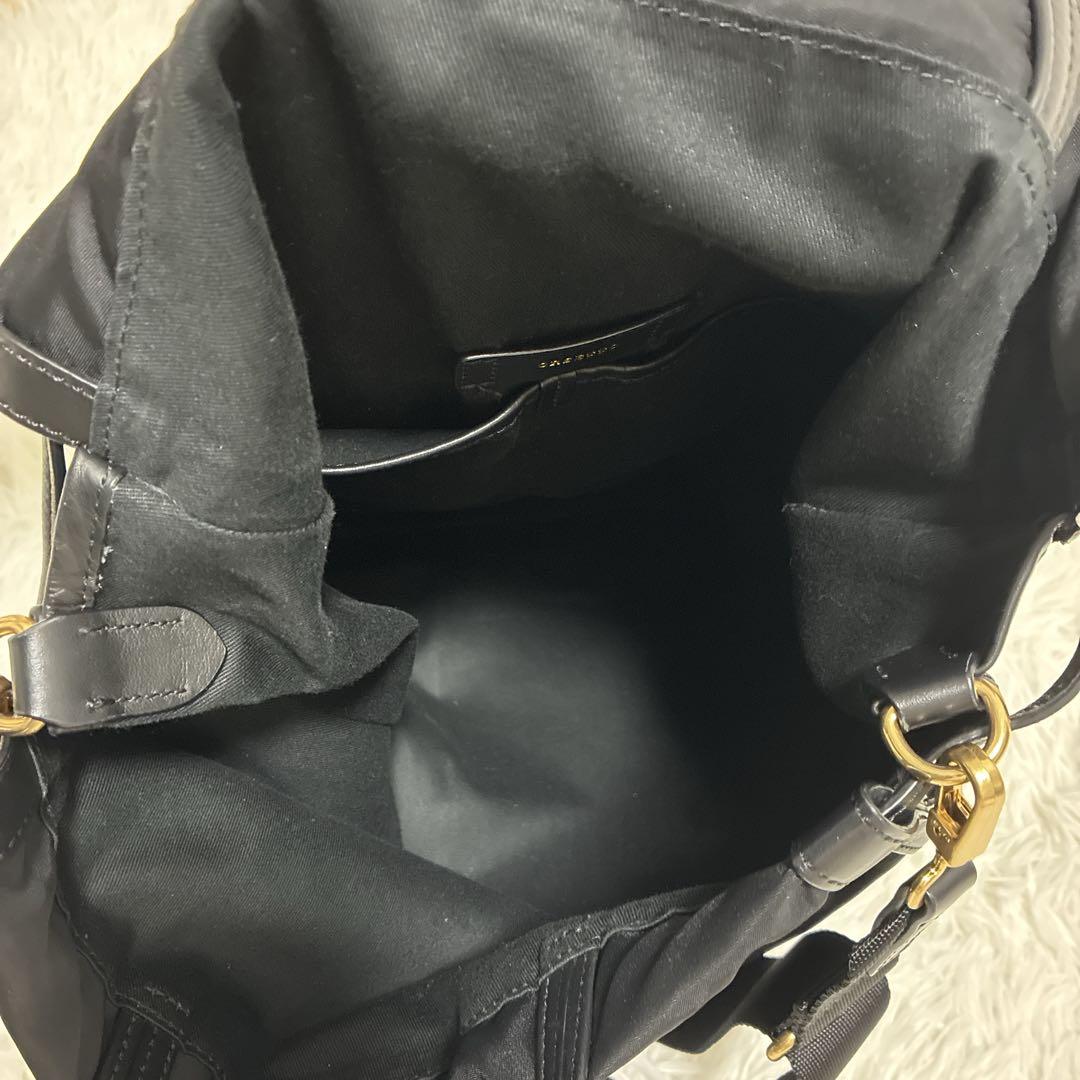 美品 ORSETTO オルセット ナイロンサイドジップトートバッグ 2way 黒