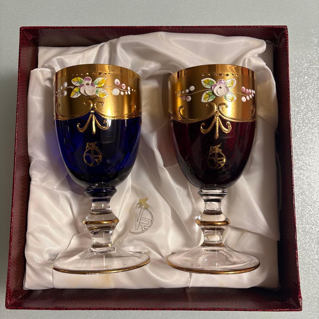 ラグーナムラノ ベネチアングラス 24金 金彩 ペアグラス ヴェネチアン