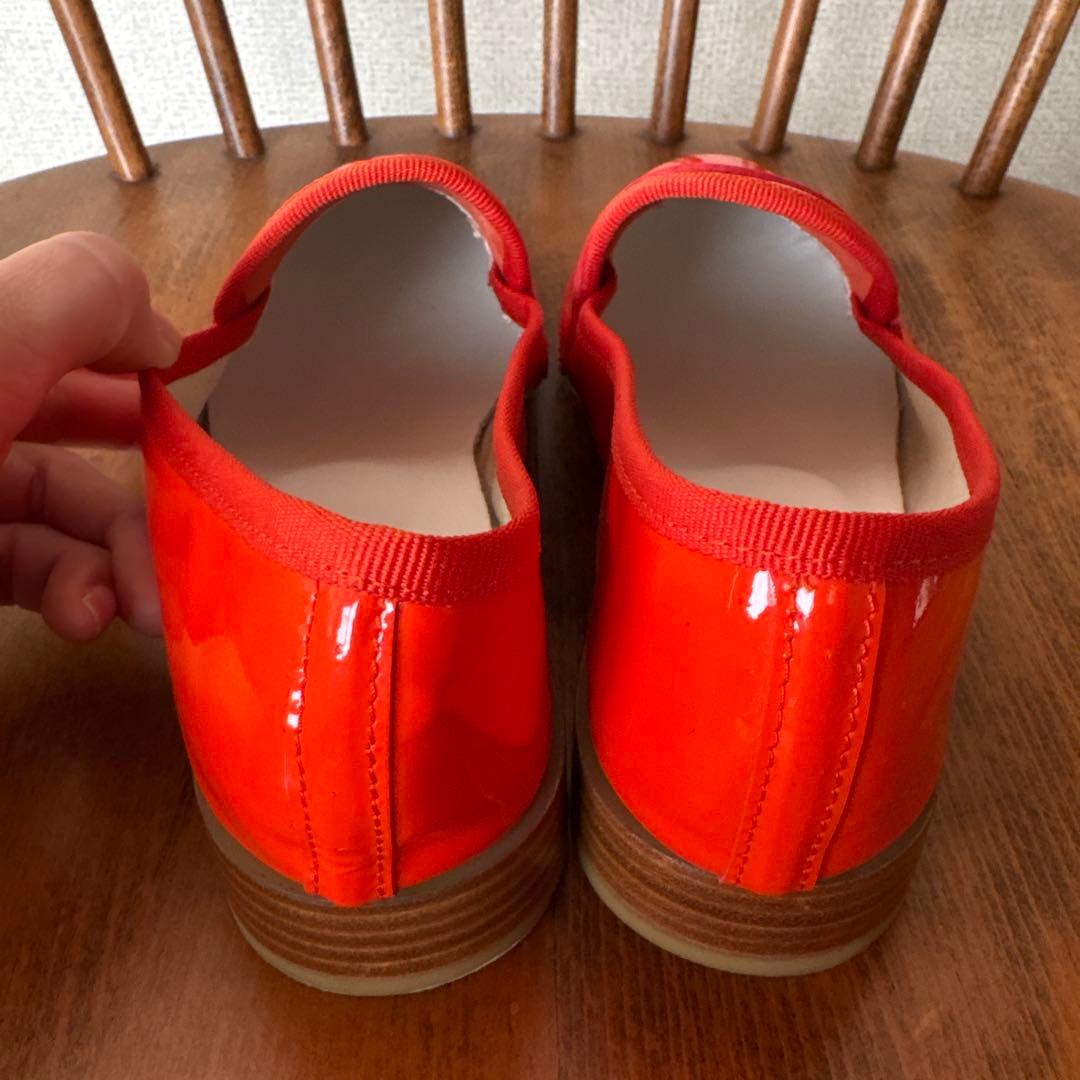 美品】「repetto」マイケル エナメルシューズ オレンジ
