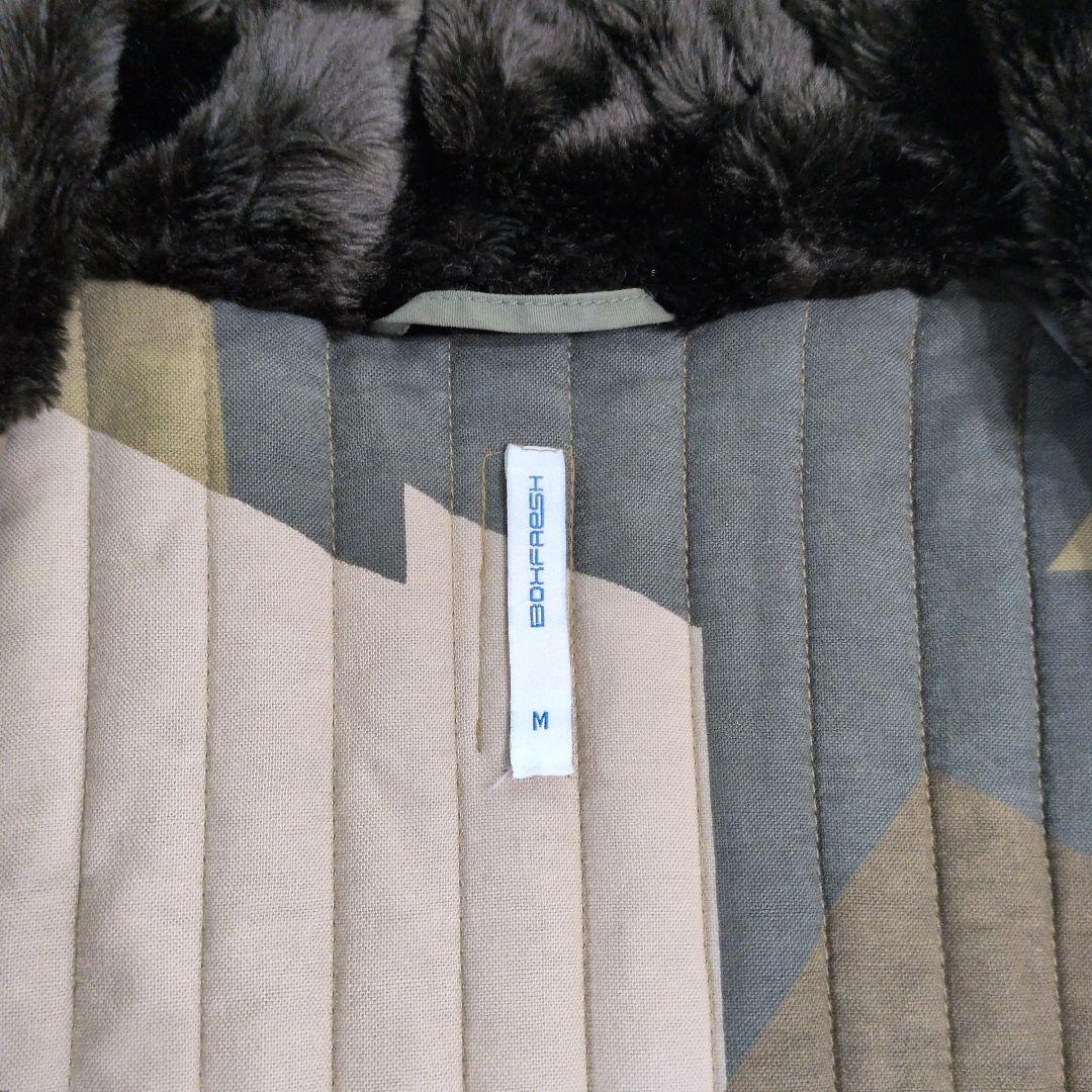 ボックスフレッシュ オリーブグリーン ファー付きモッズコート - メルカリ