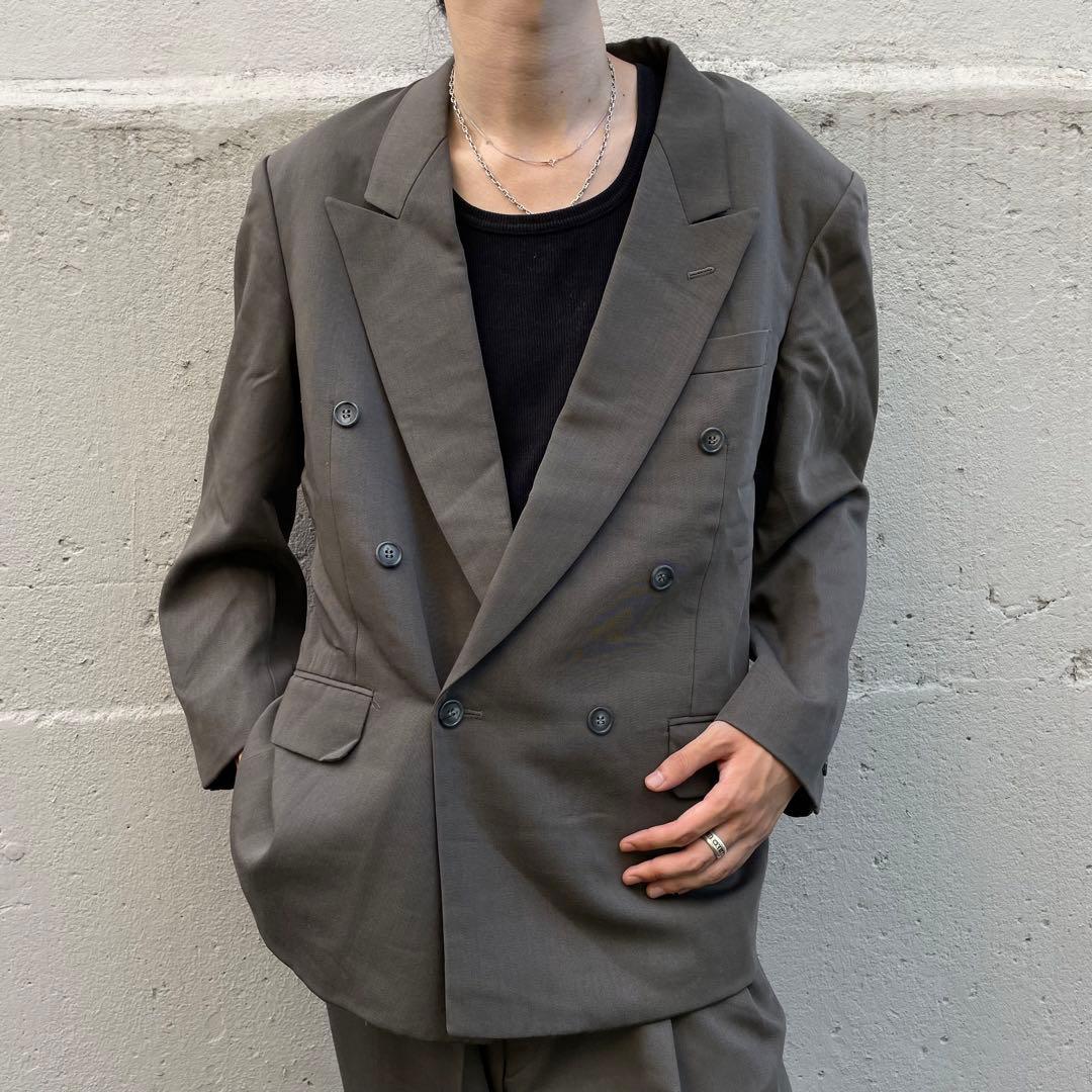 vintage ブラウン カラーセットアップ ダブルスーツ レトロ 菅田将暉