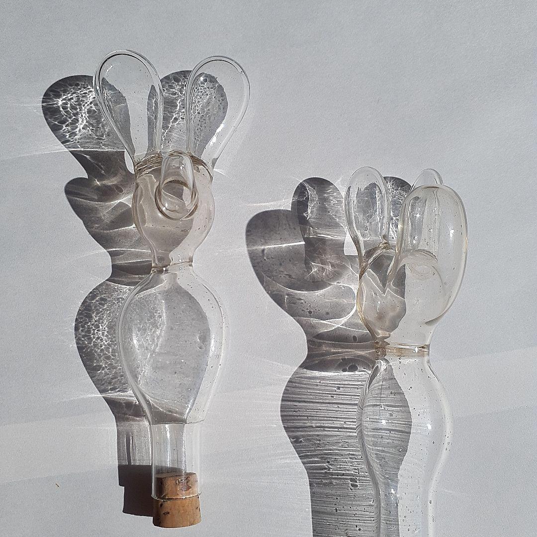 風船型ガラスE 昭和レトロ アンティーク硝子 古い和ガラス とろとろ