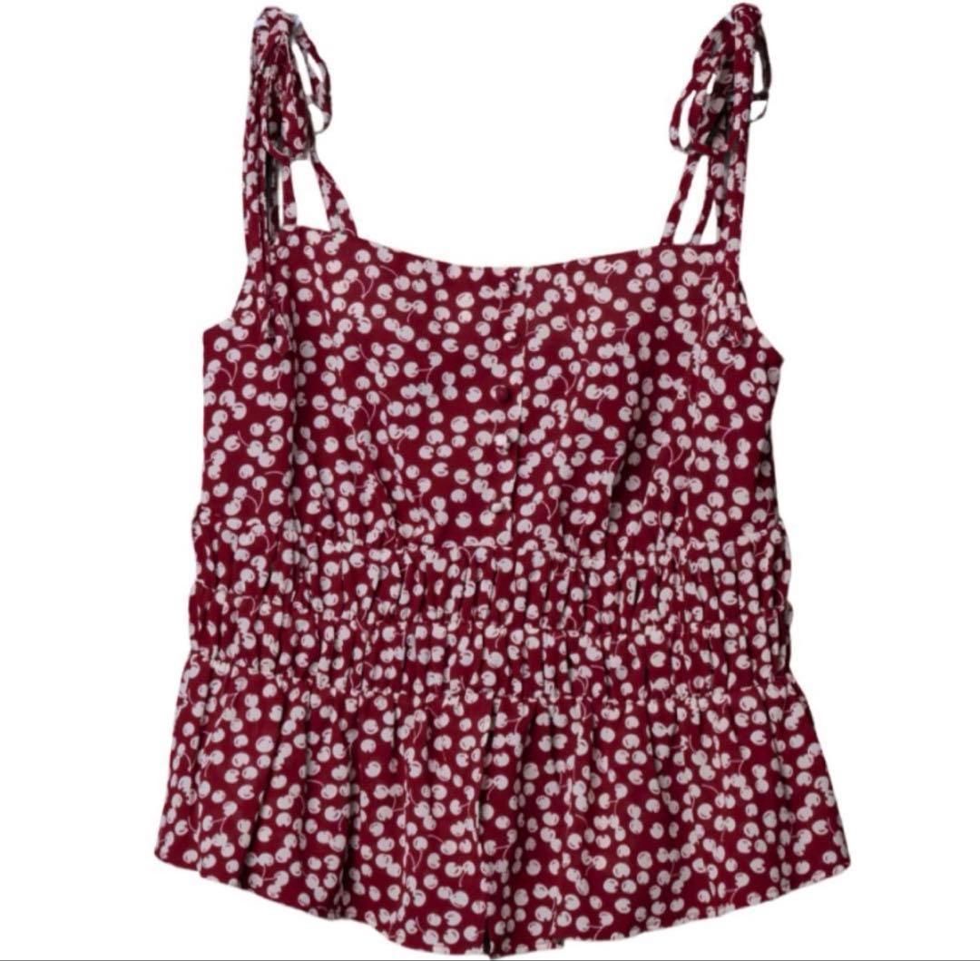 トップス Cherry Pattern Strap Top / Her lip to Cherry Pattern Strap Top（キャミソール）｜Her lip to（ハーリップ
