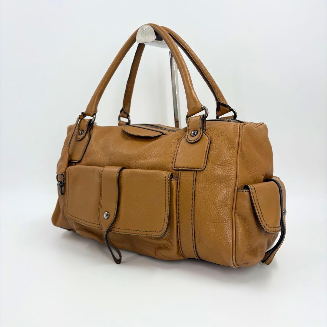 美品 TOD'S トッズ ハンドバッグ トートバッグ キャメル レザー 861