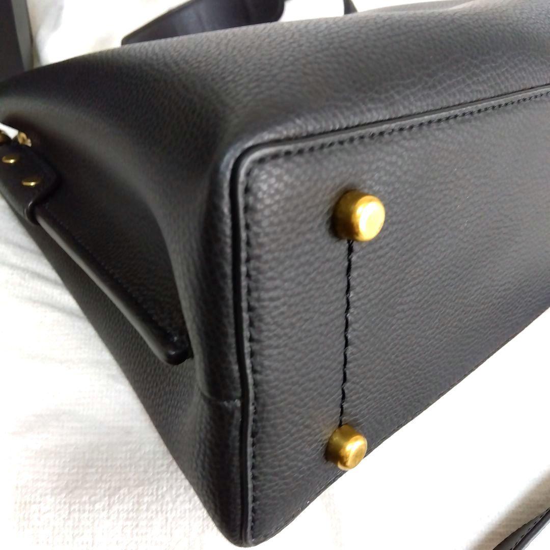 COACH ウィロウ ショルダーバッグ 2way ターンロック ブラック レザー