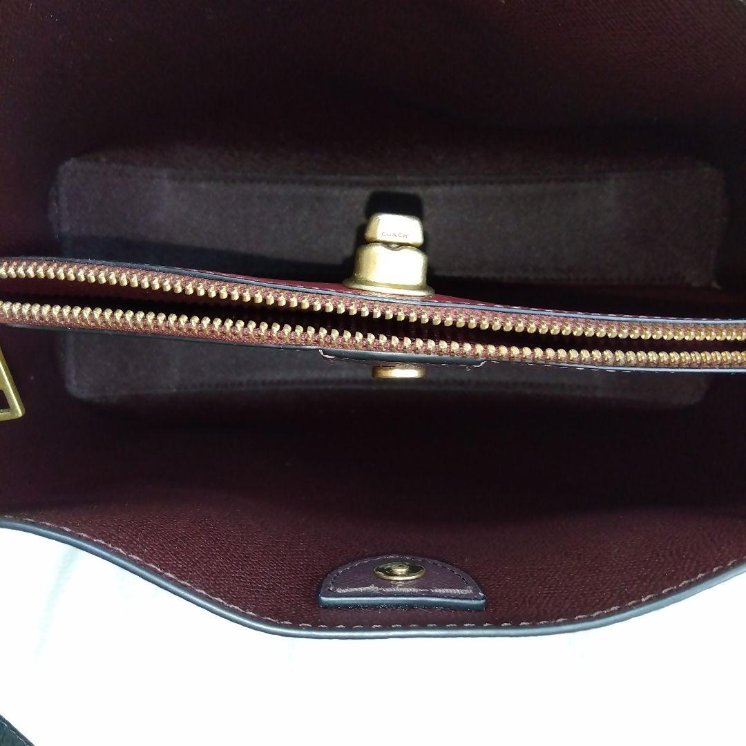 COACH ウィロウ ショルダーバッグ 2way ターンロック ブラック レザー