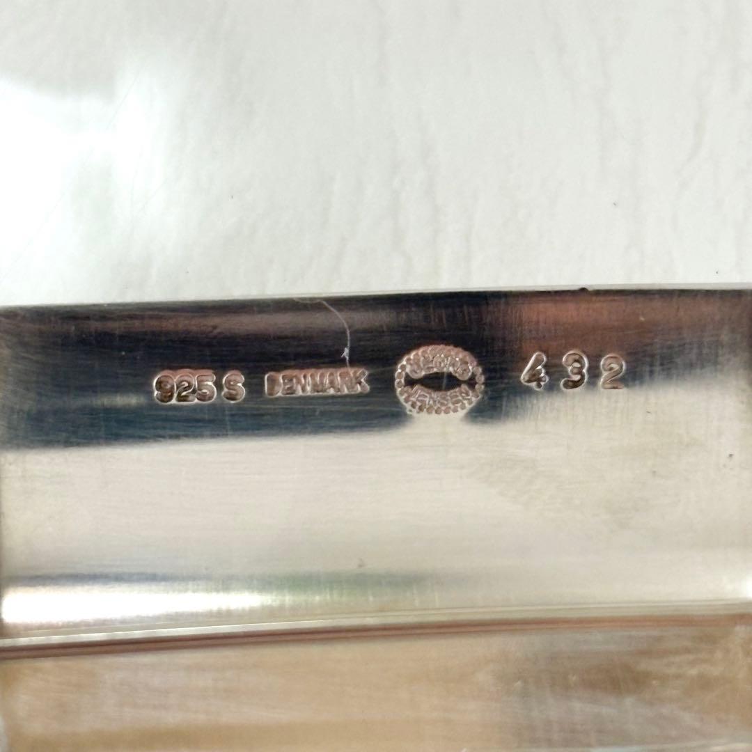 416【ジョージジョンセン】シルバー ブローチ トップ 2wayスクエア 432