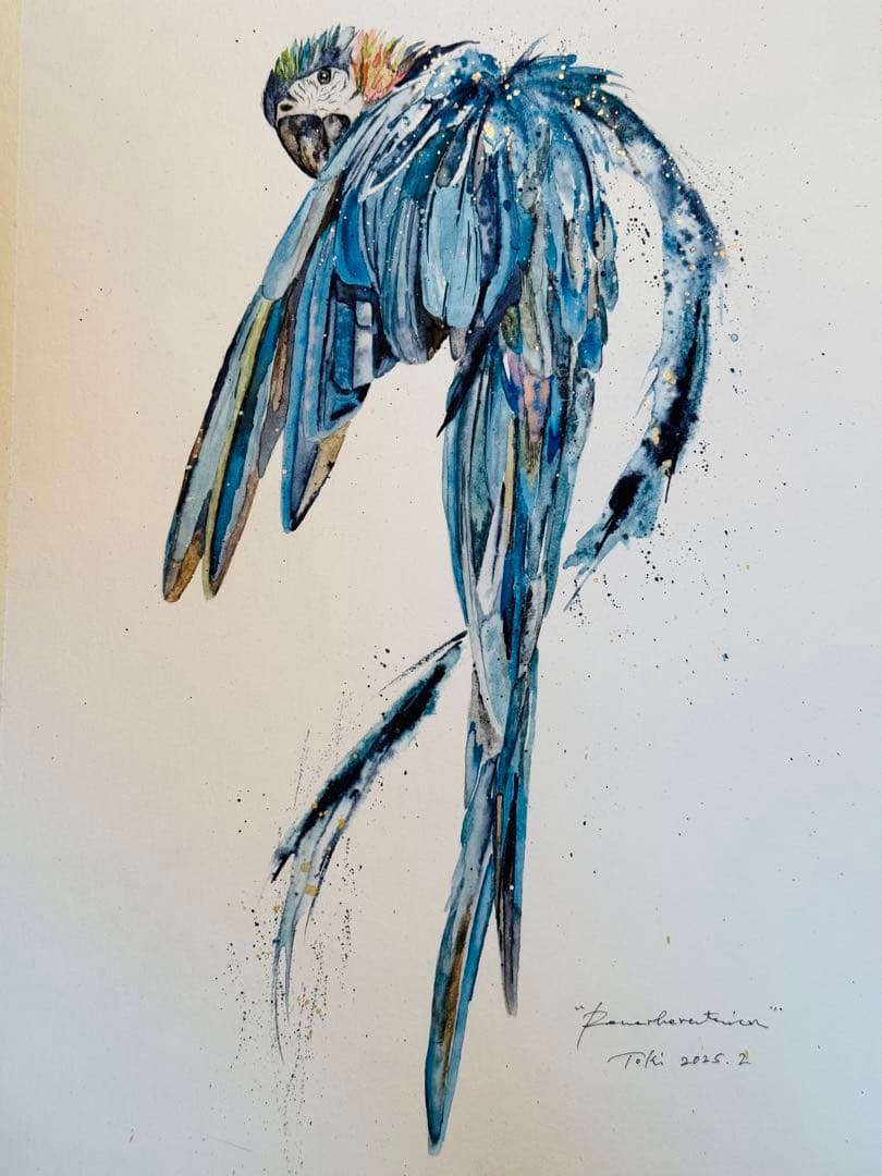 原画 残響 青 額付き 水上の響き-Ⅲ】ミニ油絵原画 額付き・特典付き ギフト対応