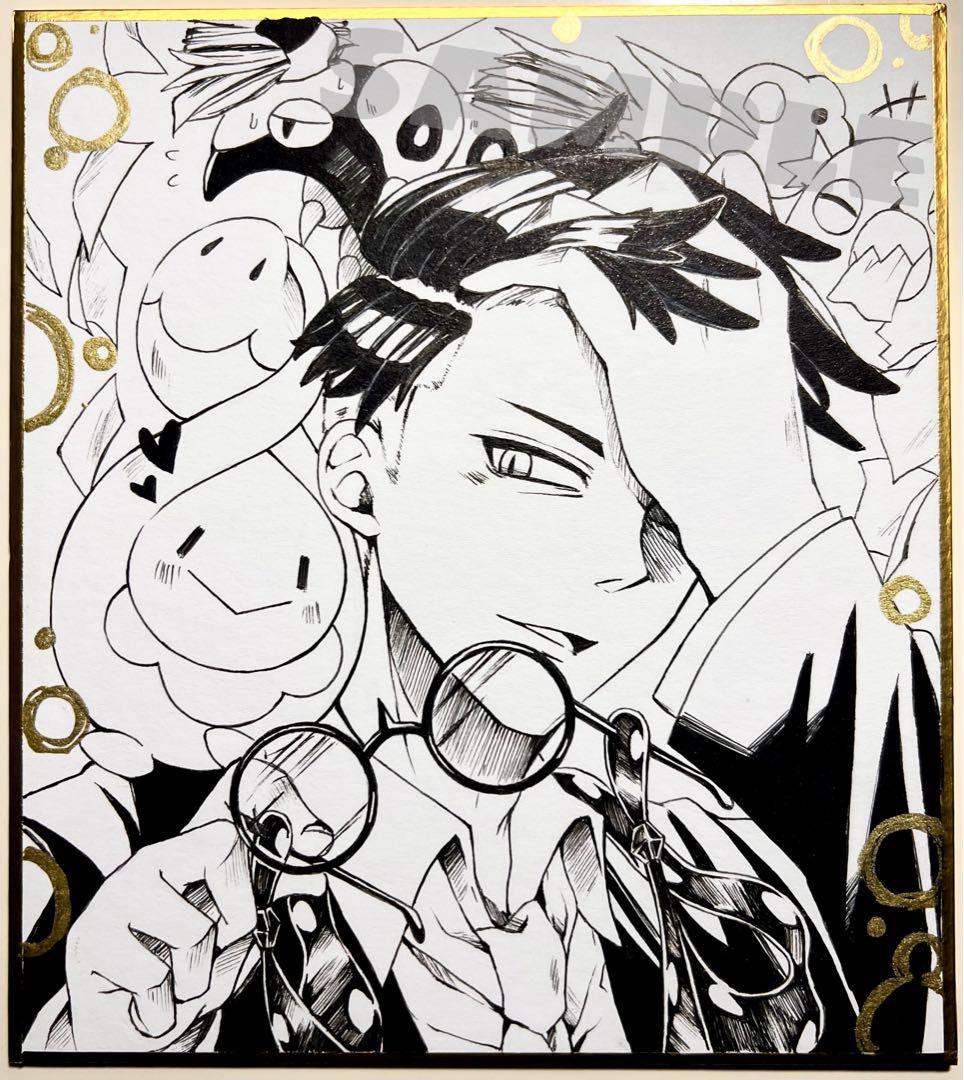 手描きイラスト ポケモンZA カラスバ 小色紙 ファンアート 一点物