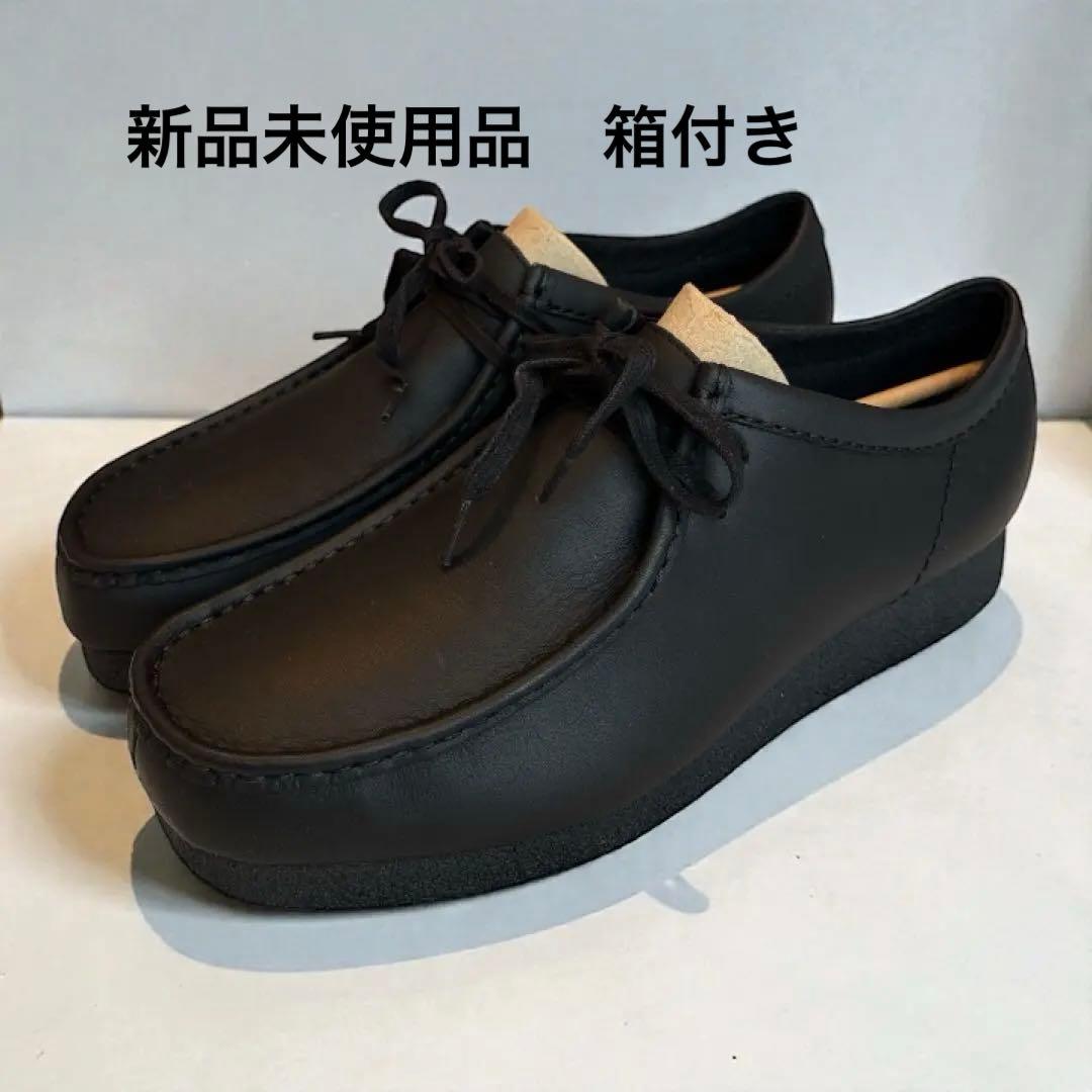 Clarksクラークス ワラビーエヴォウォータープルーフ ブラックレザー27.5 Clarks（クラークス） デッキシューズ WallabeeEVO WP / ワラビー