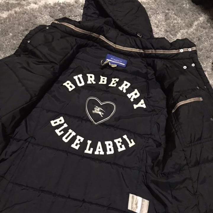 バーバリー ブルーレーベル 中綿 ジャケット ダウン ロゴ ハート S