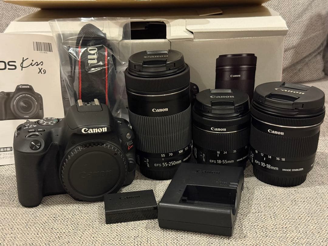Canon Kissx9 カメラ 一眼レフ レンズ ダブルズームキット キャノン キヤノン 一眼レフカメラ EOS Kiss X9i ブラック ダブルズームキット